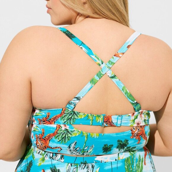 Torrid Blue Tropical Print Bikini - Picture 3 of 12